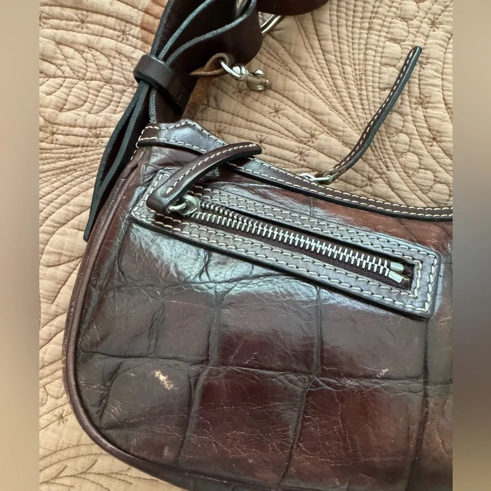 Dooney And Bourke Croc Embossed Hobo Shoulder - Picture 6 of 15